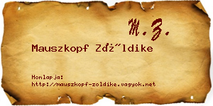 Mauszkopf Zöldike névjegykártya